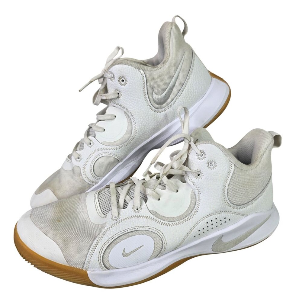 Mens Nike White & Gum Sole Fly By Mid 2 Basketball Shoes CU3503-100 Size 14